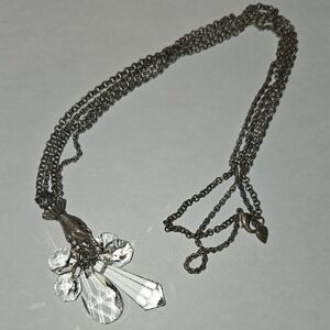 Sweet Romance Silver Necklace with Crystal Charms